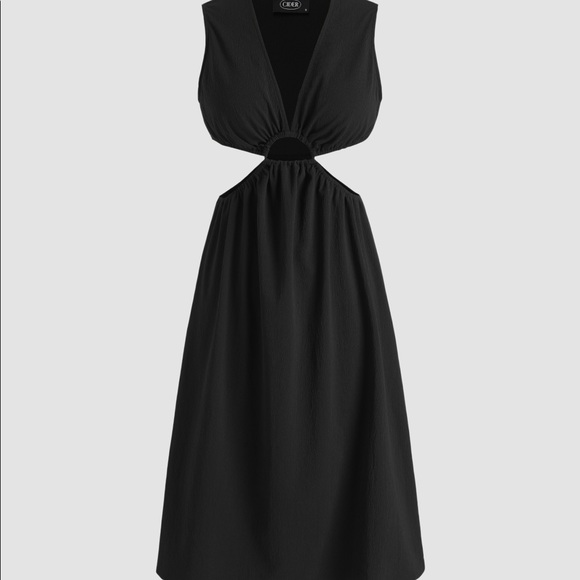 V neck dress cut out midi sleeves less size small/ medium brand new - Picture 3 of 10